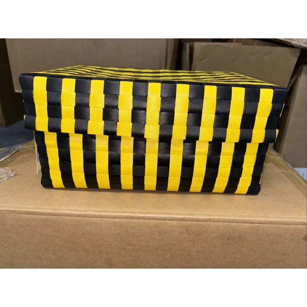 Hay Maxim Stripe Box s Yellow and Black Sewing Box and Storage Sewing Supply Box